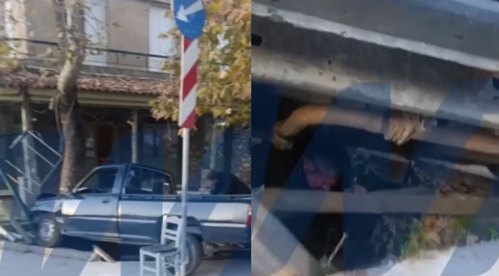 Πάτρα: Αυτοκίνητο «καρφώθηκε» σε ταβέρνα – Όταν ο οδηγός προσπάθησε να βγει, έπεσε σε τρύπα και τραυματίστηκε